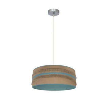 Distribuidor - Lâmpadas Diversas | Colgantes Moderno | COLGANTE NATALIA 1XE27 NIQUEL/SACO-TURQUESA REGX40X40 CM Ref: 188594048